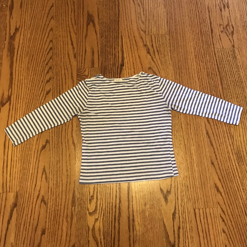 Striped Quarter Sleeve Crop Top